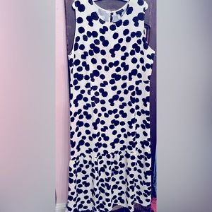 Who What Wear tiered sleeveless polka dot midi dress